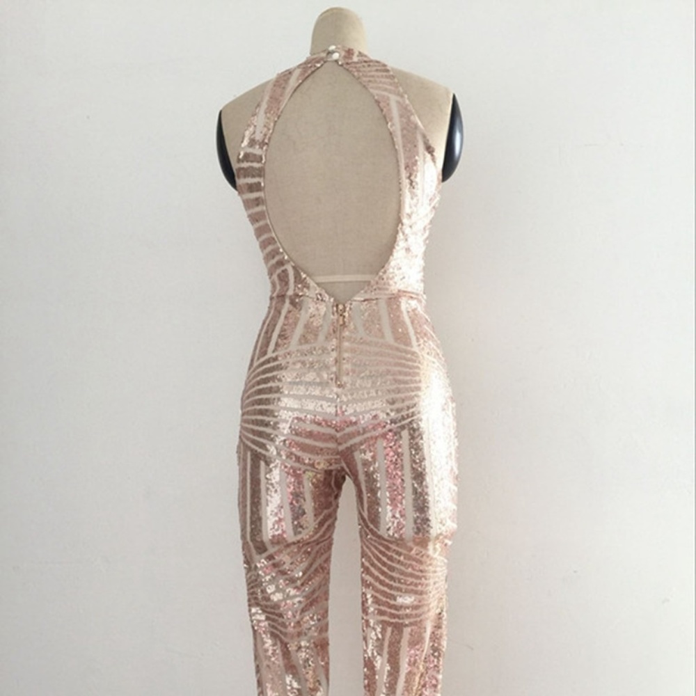 Pretty Gold Jumpsuit - Picture 2 of 16